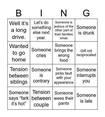 Christmas Bingo Card