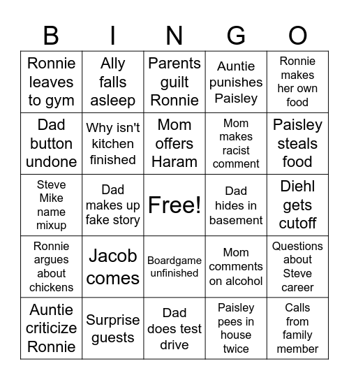 Christmas Bingo Card