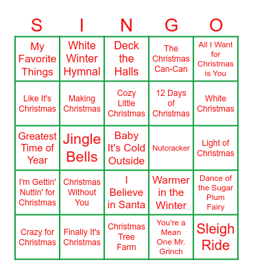 Christmas Bingo Card