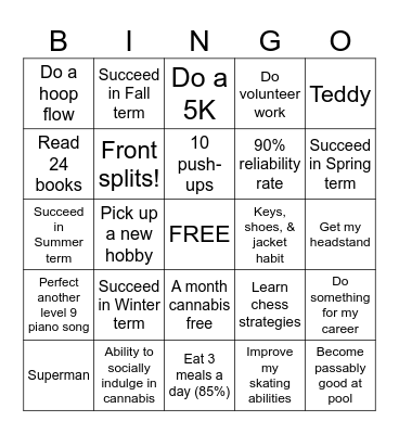 2024 GOALS Bingo Card