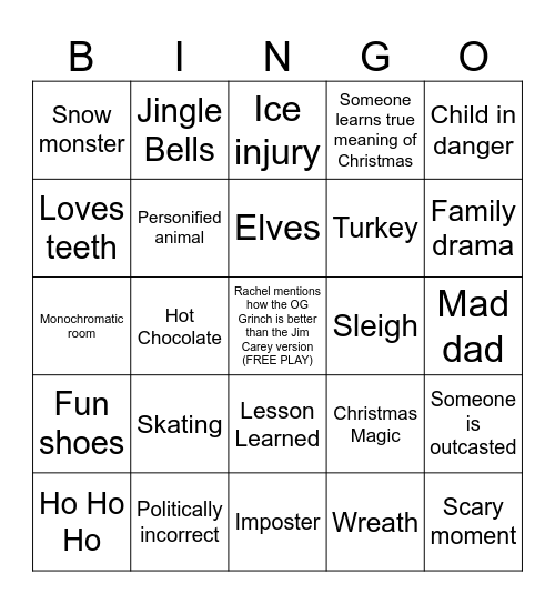 Christmas Bingo Card