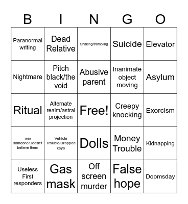 whorer movie bingeo Bingo Card