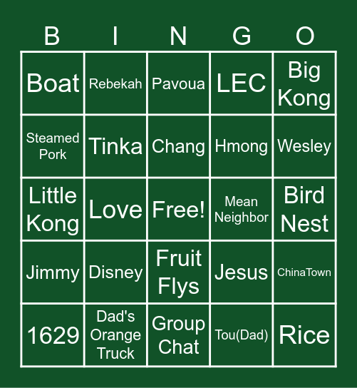 Vue Cali FamBam Bingo Card