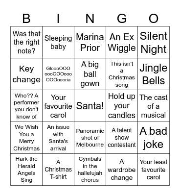 Carols Bingo 2023 Bingo Card