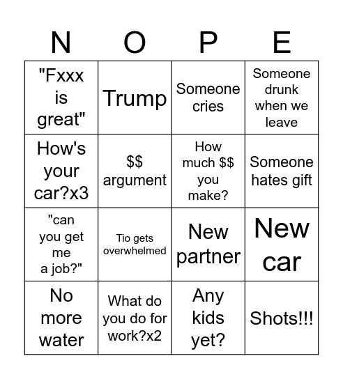 Christmas Bingo Card