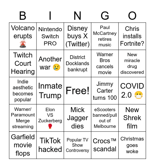 2024 Bingo Card