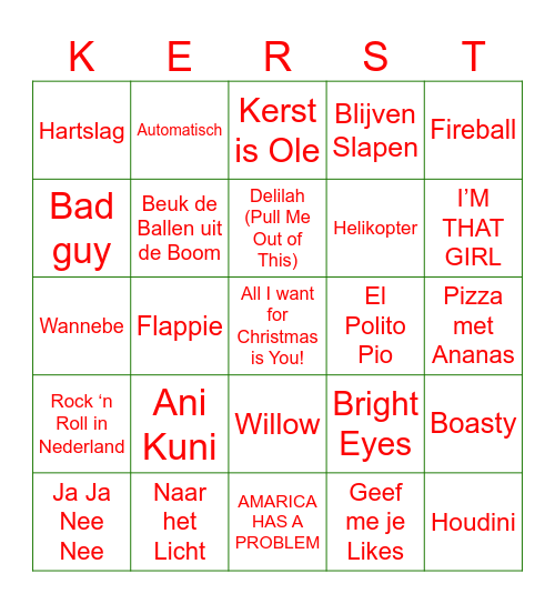 Kerst Disco Bingo 2023 Bingo Card