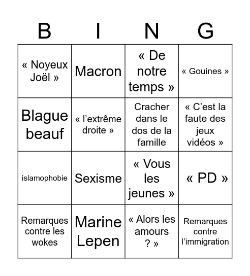 Bingo Noël Bingo Card