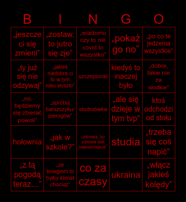 bingo wigilijne 2023 Bingo Card