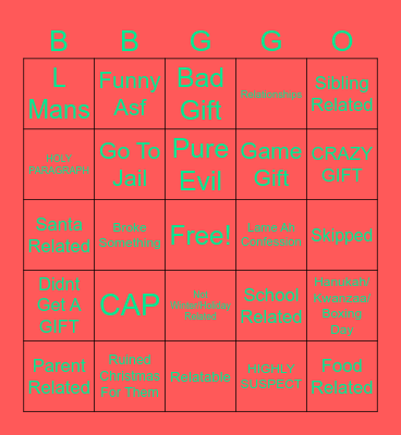 CHRISTMAS CONFESSIONS Bingo Card