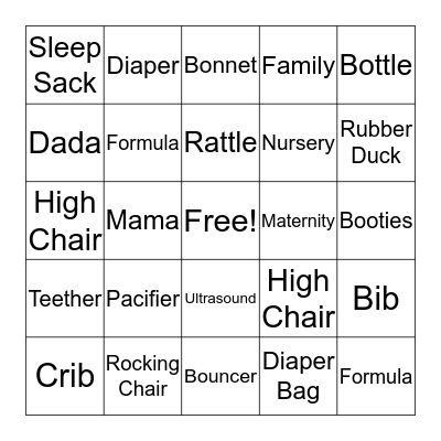 Charlotte's Baby Shower! Bingo Card