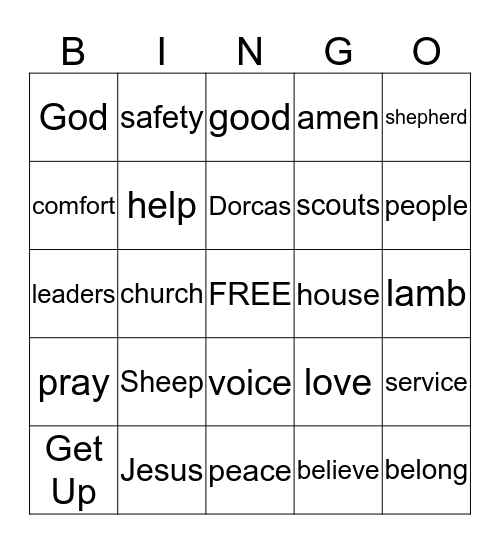 Good Shepherd Sunday Bingo Card