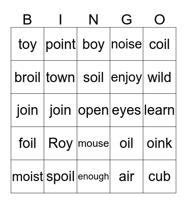 Tiger Cub Grows Up Bingo Card