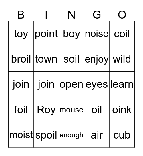 Tiger Cub Grows Up Bingo Card