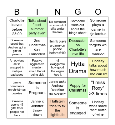 Christmas Bingo Card