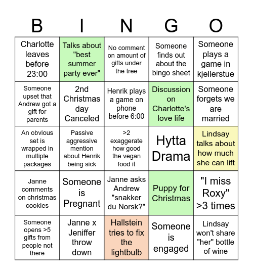 Christmas Bingo Card