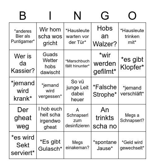 ♥ Neujahrgeh Bingo ♥ Bingo Card