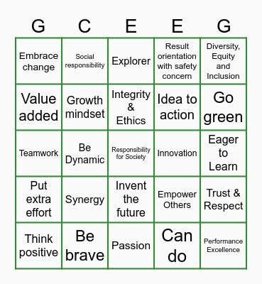 EP SPIRIT Bingo Card