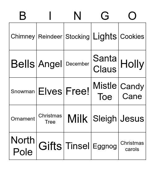 Christmas Bingo Card