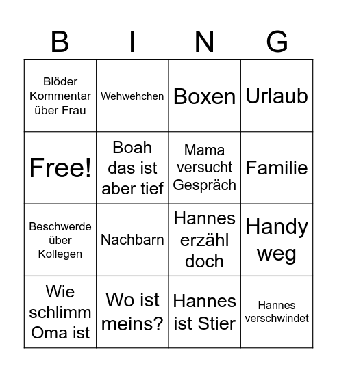 Weihnachten 2023 Bingo Card