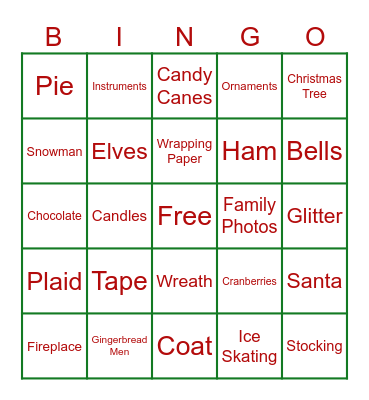 Christmas Bingo Card