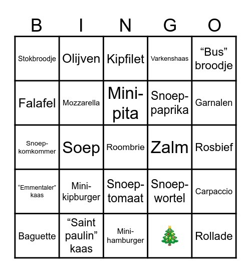 🎄 Kerstavond 2023 🎄 Bingo Card