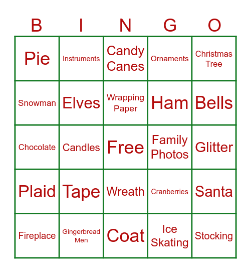 Christmas Bingo Card