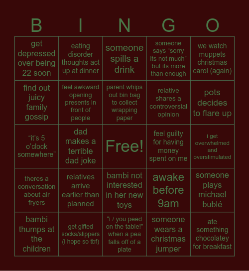 2023 Christmas Bingo Card Bingo Card