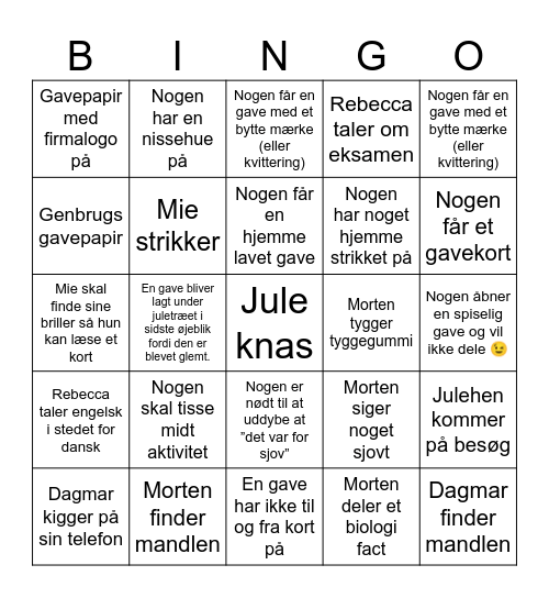 Familie bingo Card