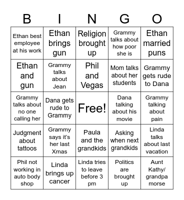 christmas Bingo Card