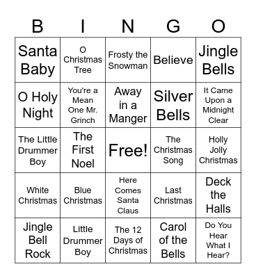 Xmas Bingo Super Fun Game Bingo Card