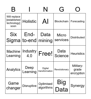 Buzzword Bingo Card