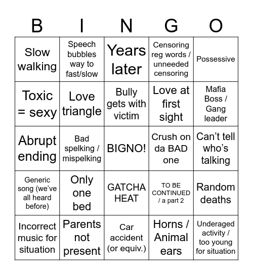 GATCHA LIVE Bingo Card