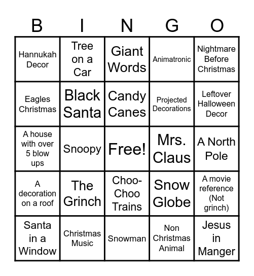 Pfaff Christmas Lights Bingo! Bingo Card