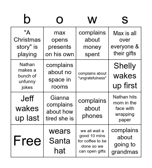 Christmas Bingo Card