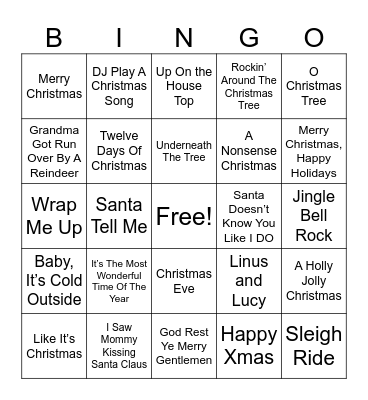 Christmas BINGO Card