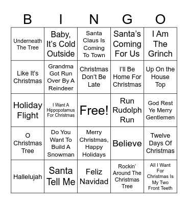 Christmas BINGO Card