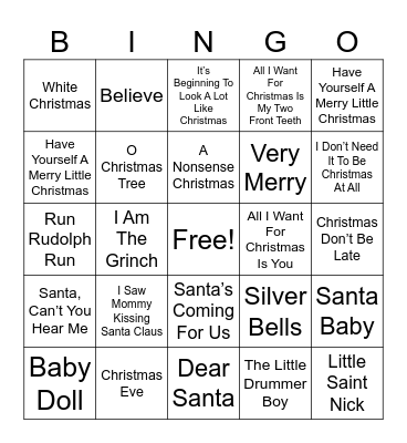 Christmas BINGO Card