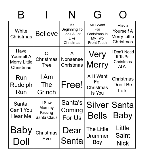 Christmas BINGO Card