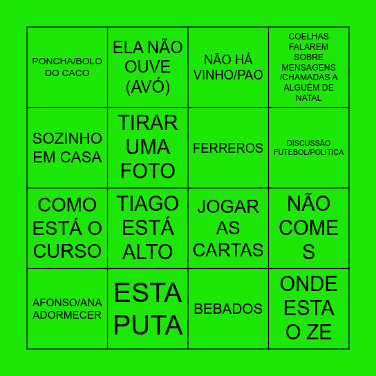 O NATAL É PREVISÍVEL Bingo Card
