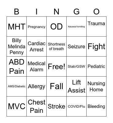 Christmas Eve Bingo Card