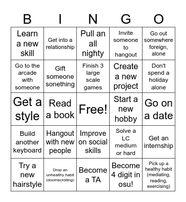 2024 (the year I lock in) Bingo Card