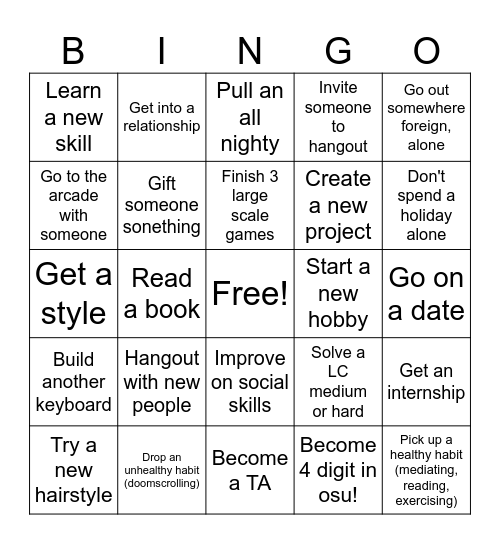 2024 (the year I lock in) Bingo Card