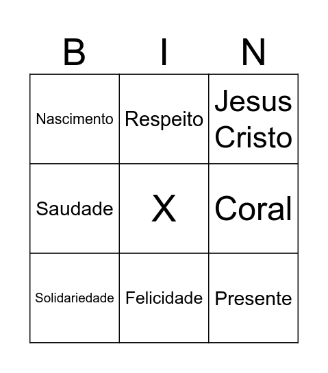NATAL Bingo Card