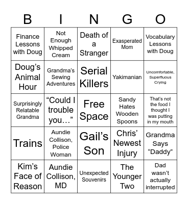 Family Bingo Card