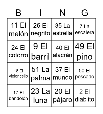 LOTERIA NAVIDAD Bingo Card