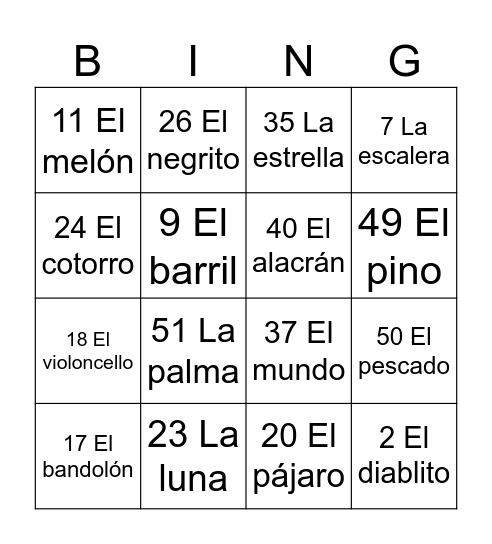 LOTERIA NAVIDAD Bingo Card