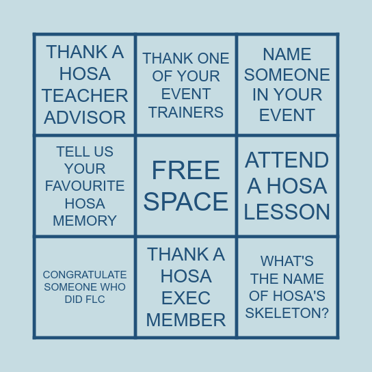 HOSA MINI BINGO Card