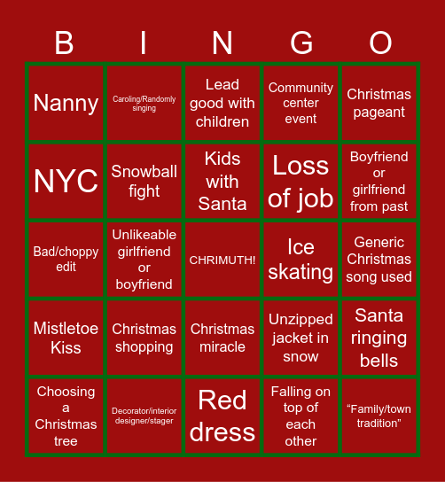 HALLMARK BINGO Card