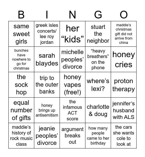 STOUTSMAS 2023 Bingo Card